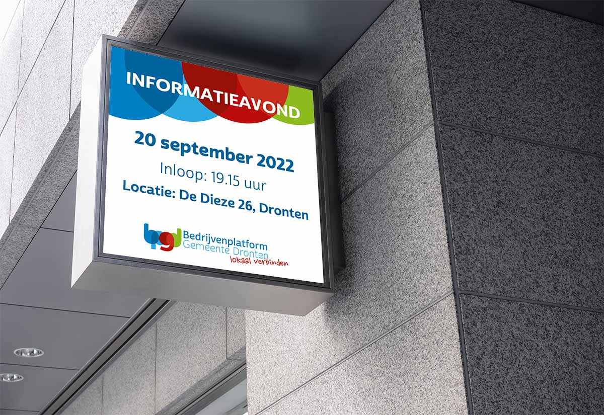 20 september 2022 informatiebijeenkomst bij Bedrijvenplatform Gemeente Dronten