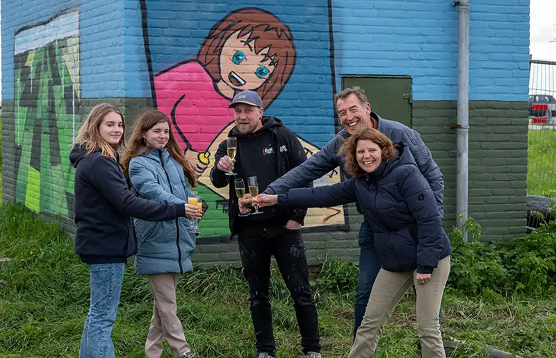 Graffiti kunst siert elektriciteitshuisje in het Torenbosje!