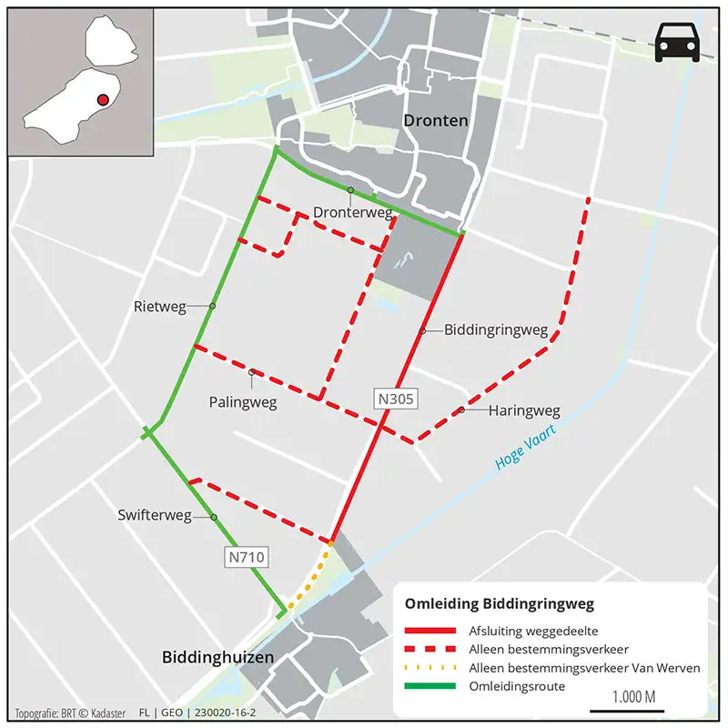Onderhoud aan Biddingringweg, Oldebroekerweg en diverse fietspaden