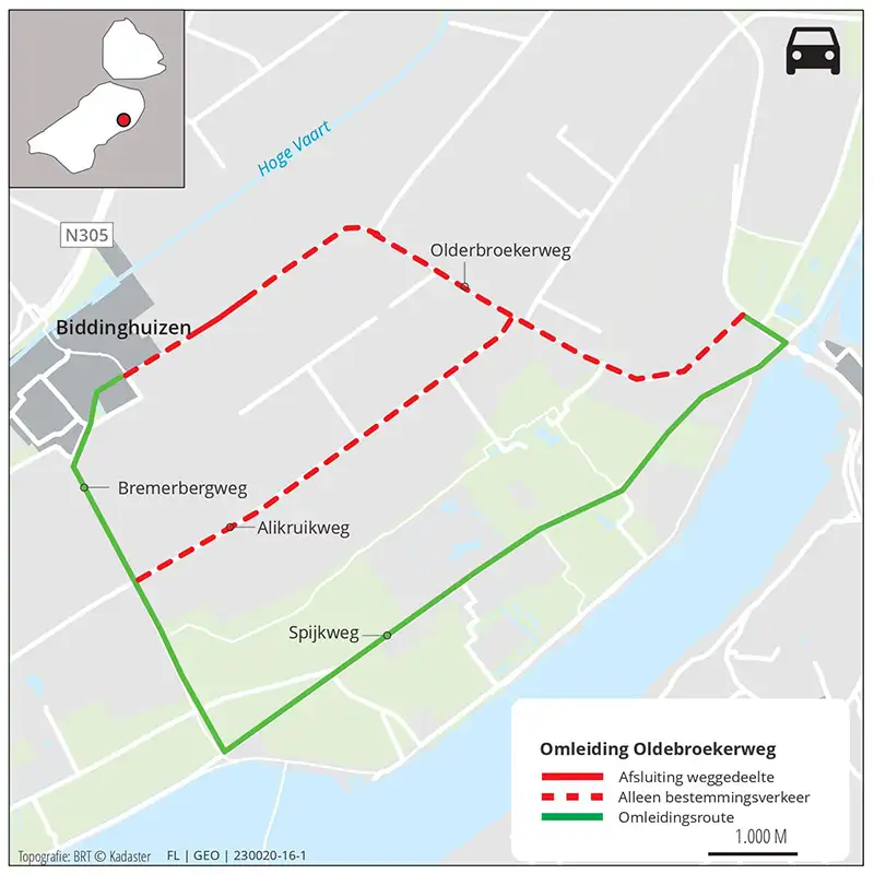 Onderhoud aan Biddingringweg, Oldebroekerweg en diverse fietspaden