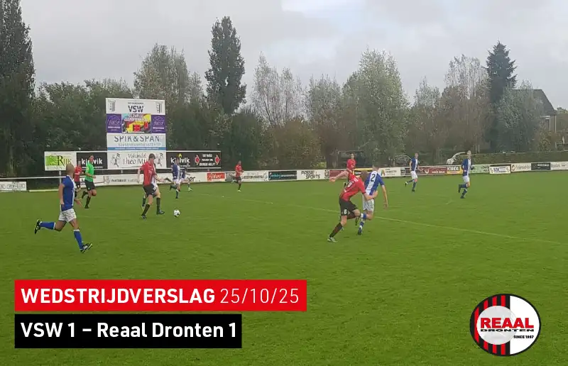 Wedstrijdverslag VSW 1 tegen Reaal Dronten 1