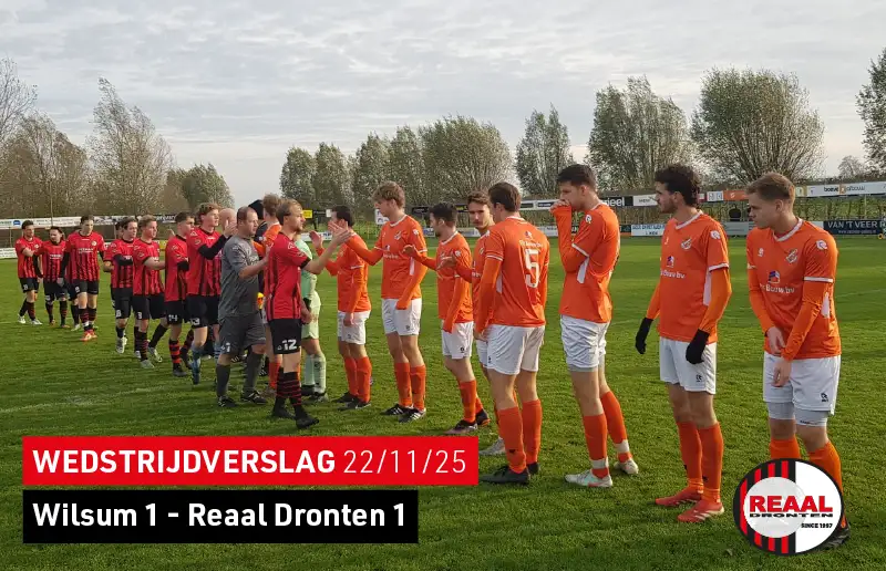 Wedstrijdverslag tegen Wilsum 1 Reaal Dronten 1