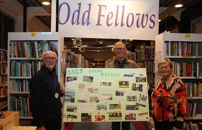 Boekwinkel Odd Fellows haalt 30.000 euro op voor goede doelen in 2025