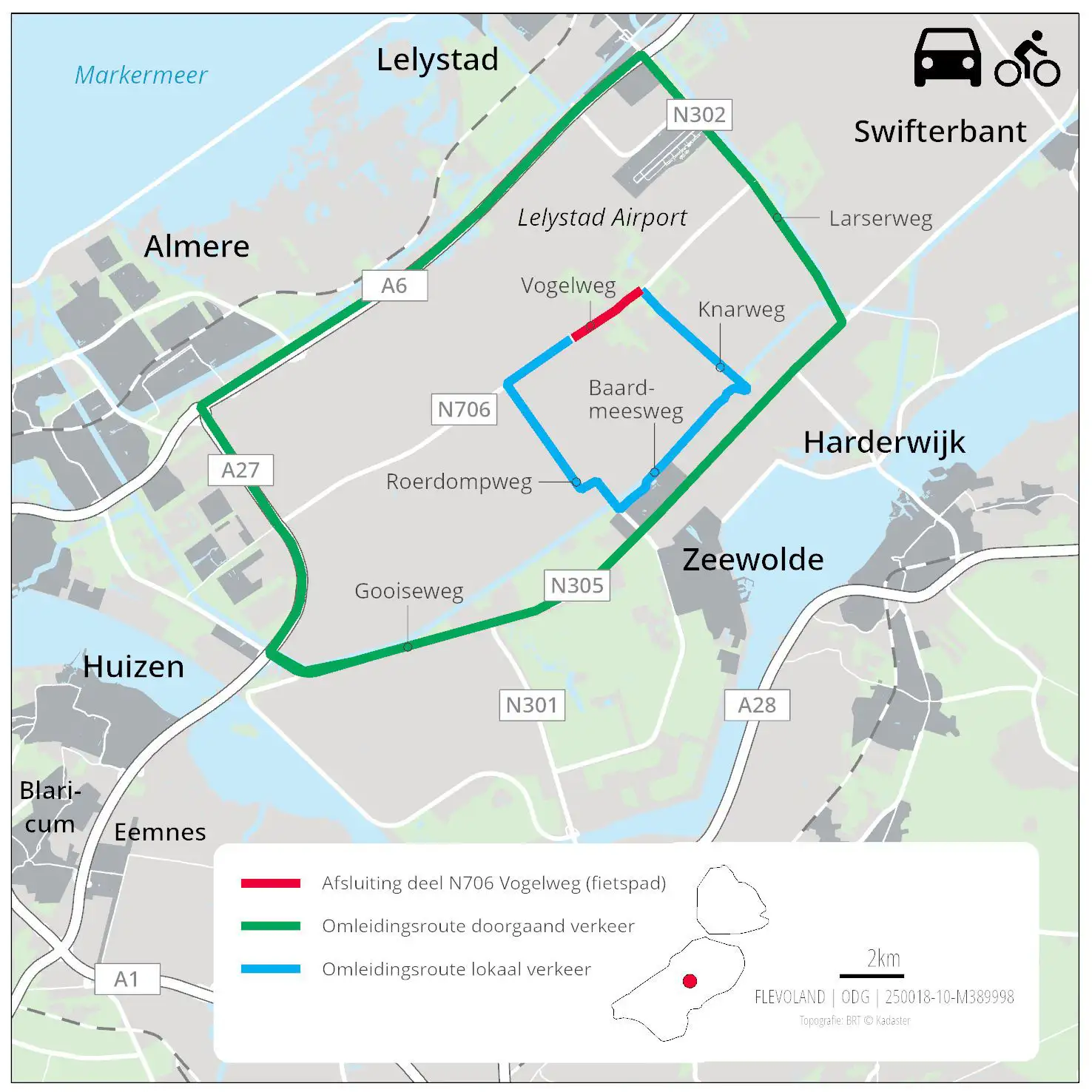 Vogelweg twee weken afgesloten door werkzaamheden aan weg en fietspad