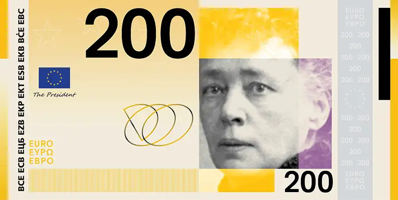 Achterkant bankbiljet 200 euro keuze 1