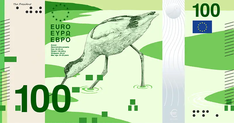 Achterkant bankbiljet 100 euro keuze 2
