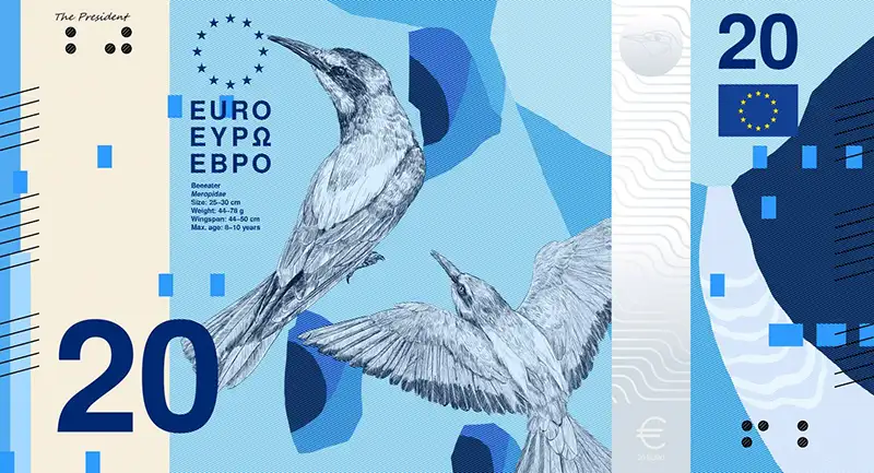Achterkant bankbiljet 20 euro keuze 2