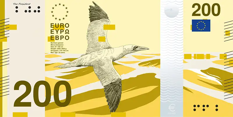 Achterkant bankbiljet 200 euro keuze 2