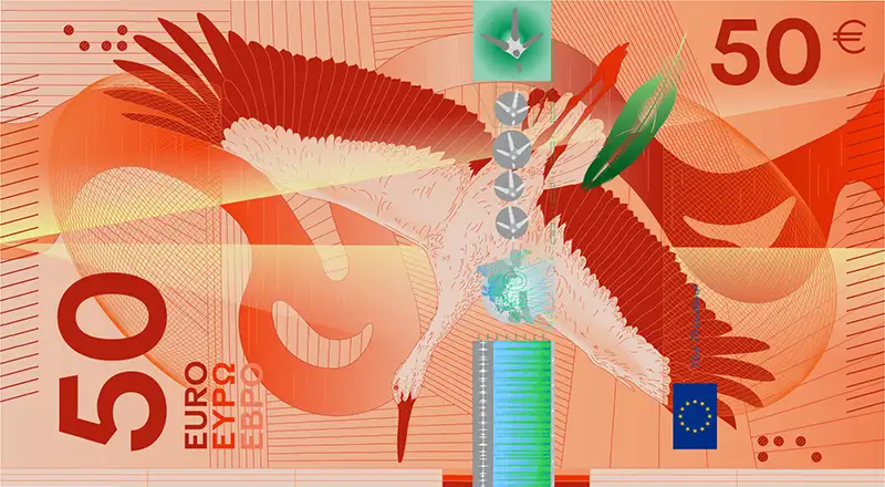 Achterkant bankbiljet 50 euro keuze 4